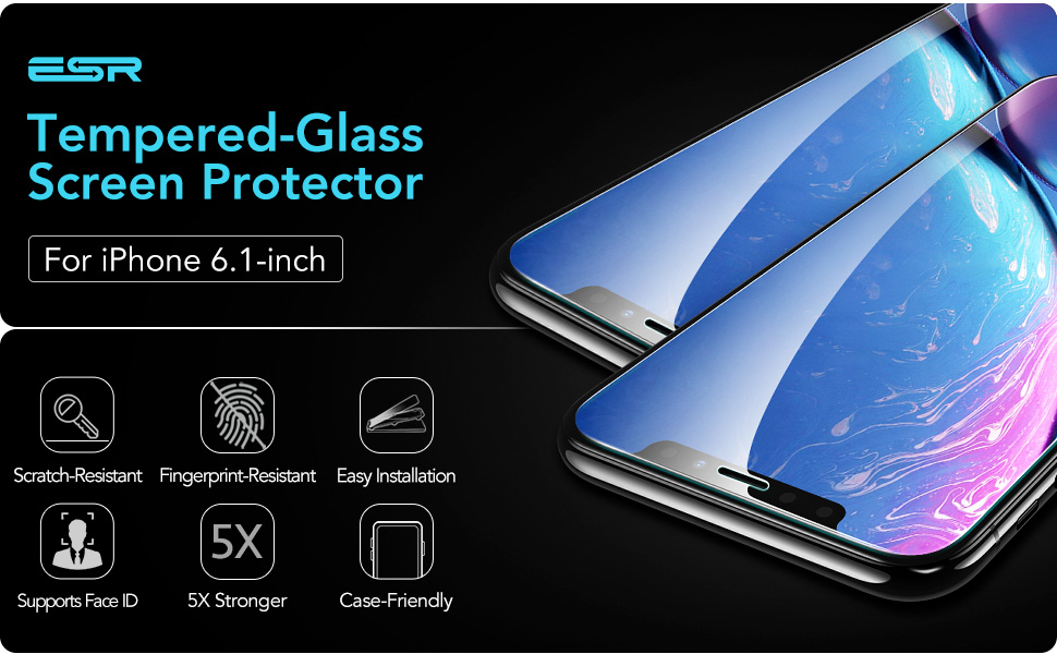 ESR iPhone 11 XR Tempered Glass with Installation frame