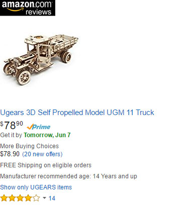 Ugears-UGM11-Truck-Amazon-Rating
