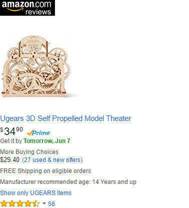 Ugears-theater-Amazon-Rating