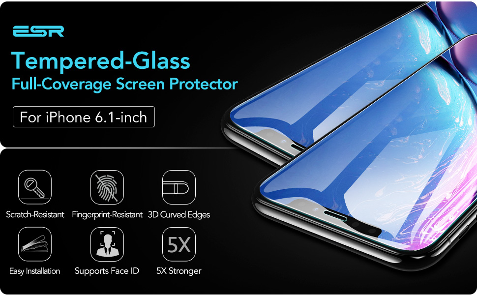 iPhone 11 XR Tempered Glass Full-Coverage Screen Protector