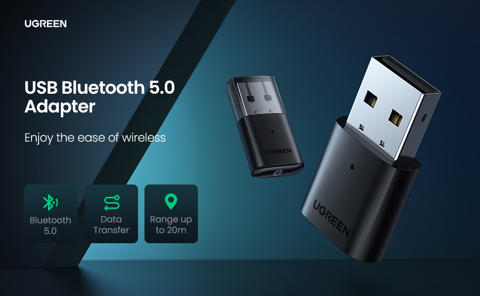 Adaptador USB Ugreen Bluetooth 5.0 Para PC, Laptop, Receptor EDR