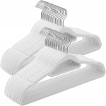 Songmics Velvet Clothes Hangers Set of 50pcs with Rotating Hook, White