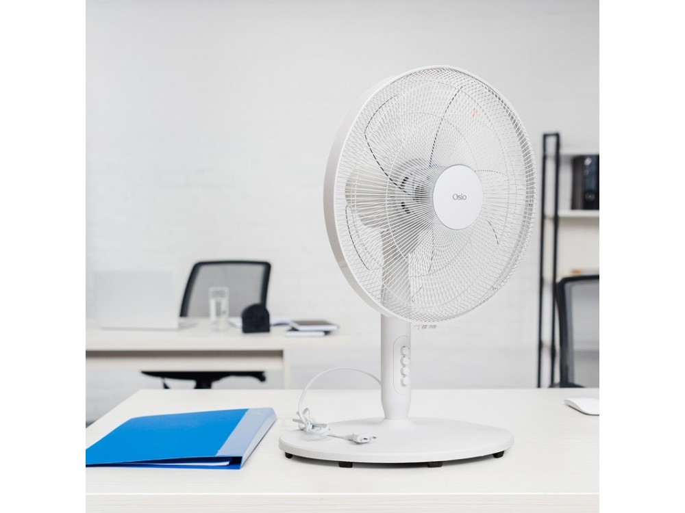 Osio OSF-9005 3-in-1 Floor Fan, 50W, 16” & 3 Speeds, White