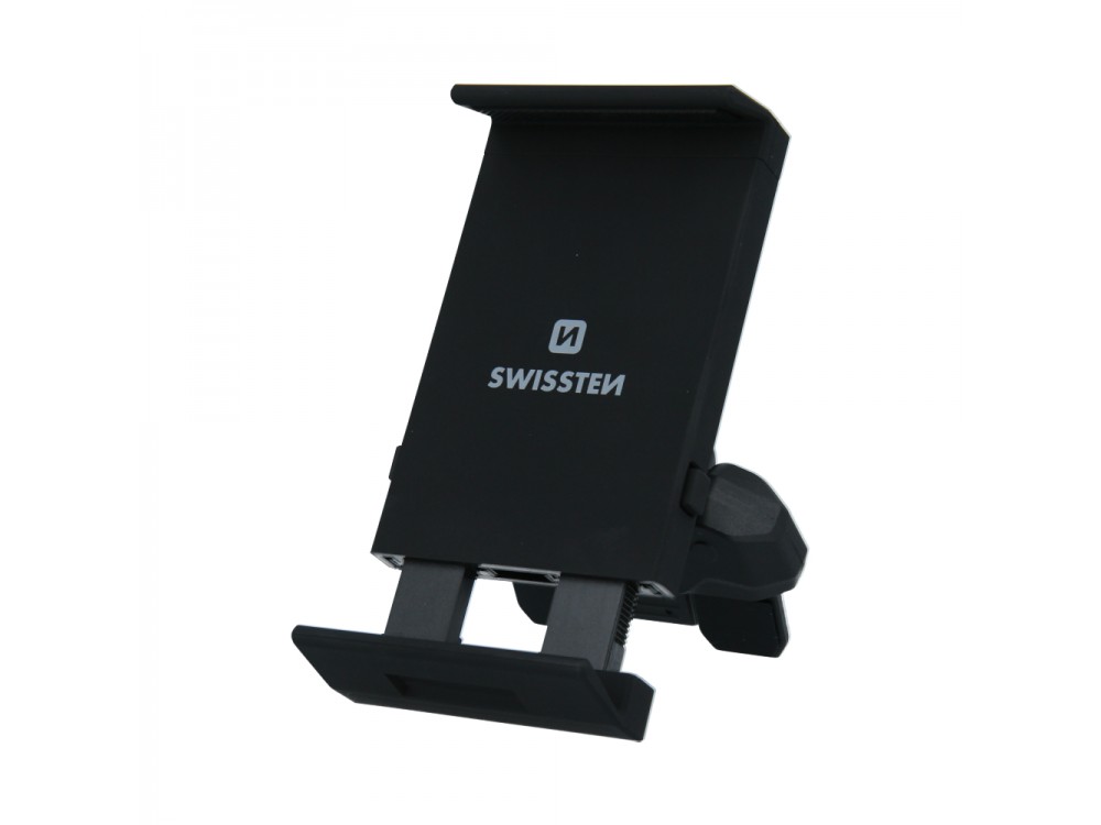 Swissten S-GRIP T1-CD1 Mobile and Tablet Holder, Fits Car CD, with Adjustable Hooks, Black