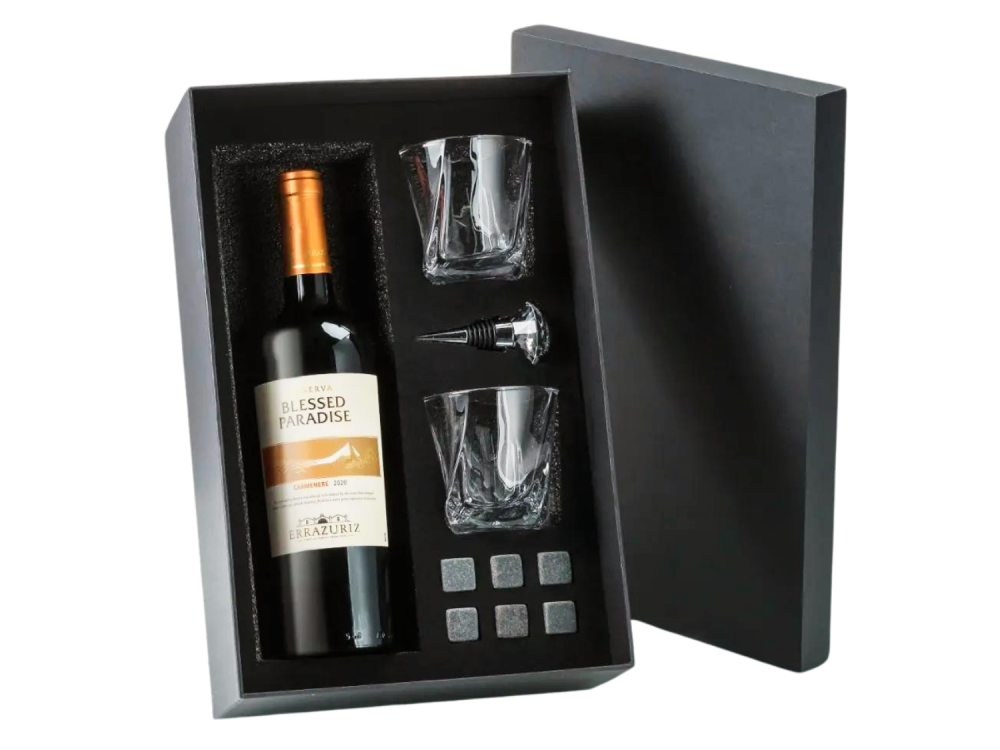 Forneed Whisky Glasses & Stones Gift Set - Σετ Δώρου Ουίσκι, με 2 Ποτήρια, Πώμα με Κρύσταλλο, 6 Πέτρες & Θήκη με Θέση για Φιάλη