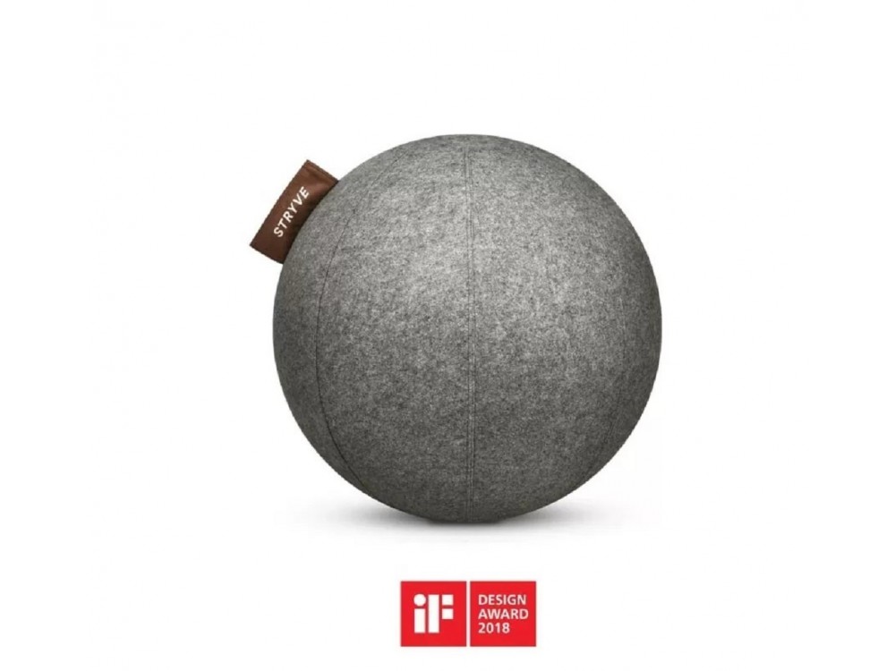 Stryve Active Ball 65cm, Μπάλα Γυμναστικής με Αντιολισθητική Επιφάνεια Wool Felt, Warm Grey
