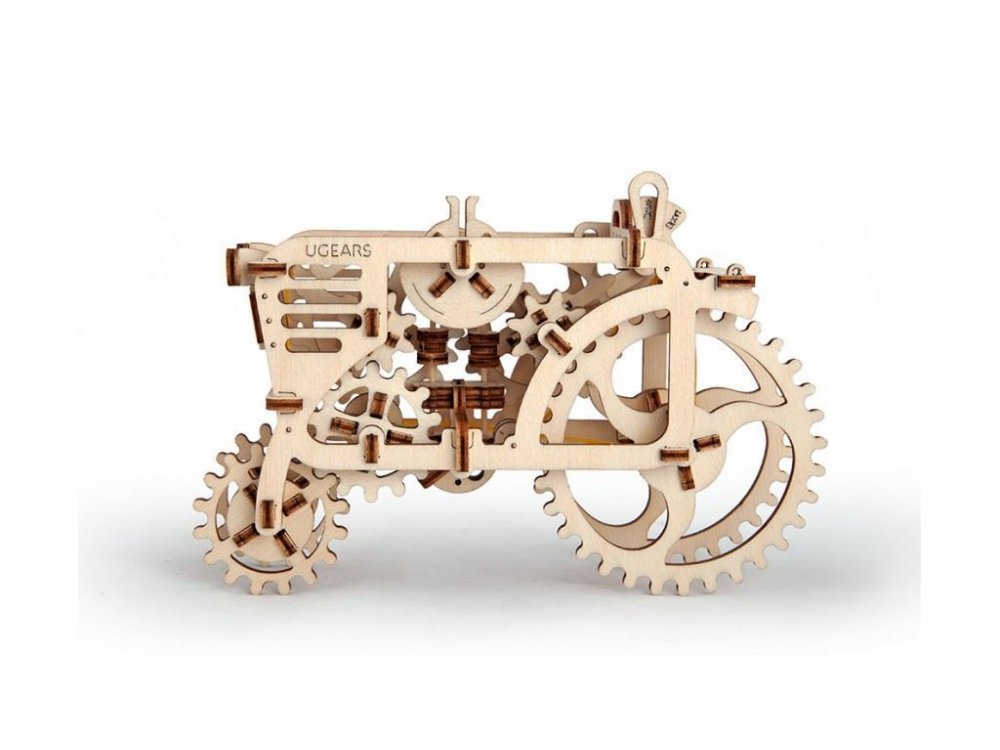 Ugears Tractor, Τράκτωρας Ξύλινο Μηχανικό 3D Παζλ, 97 Κομμάτια