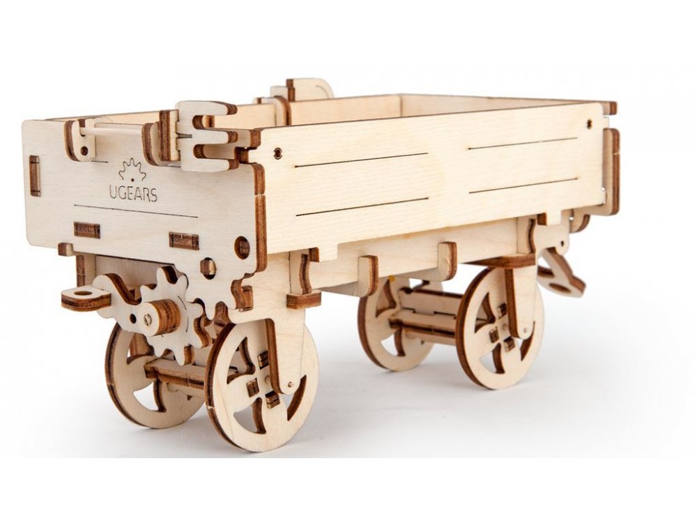 Ugears Tractor Trailer, Τρέιλερ για Τράκτωρα Ξύλινο Μηχανικό 3D Παζλ, 68 Κομμάτια
