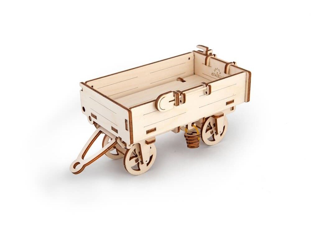 Ugears Tractor Trailer, Τρέιλερ για Τράκτωρα Ξύλινο Μηχανικό 3D Παζλ, 68 Κομμάτια