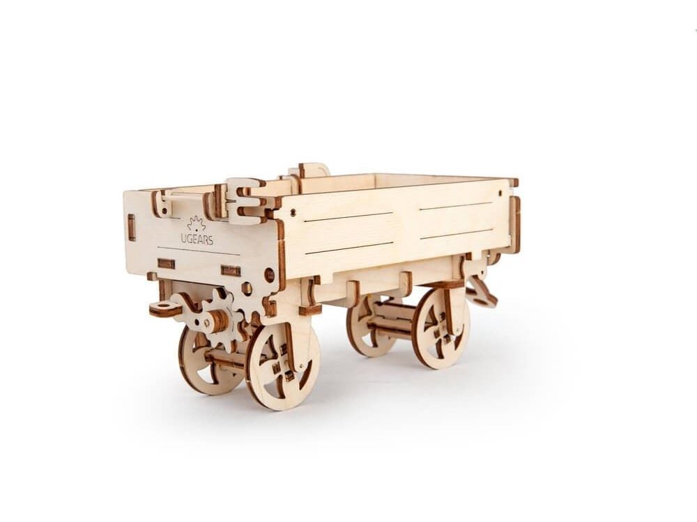 Ugears Tractor Trailer, Τρέιλερ για Τράκτωρα Ξύλινο Μηχανικό 3D Παζλ, 68 Κομμάτια