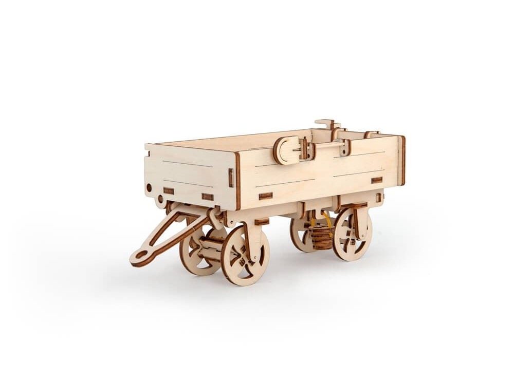 Ugears Tractor Trailer, Τρέιλερ για Τράκτωρα Ξύλινο Μηχανικό 3D Παζλ, 68 Κομμάτια