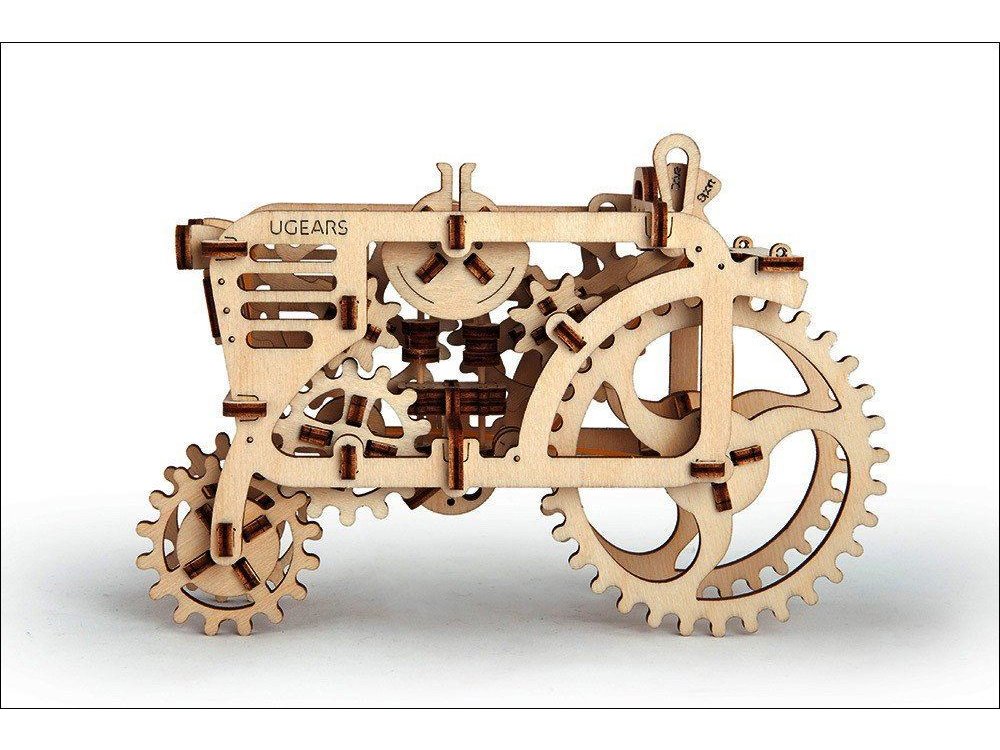 Ugears Tractor, Τράκτωρας Ξύλινο Μηχανικό 3D Παζλ, 97 Κομμάτια