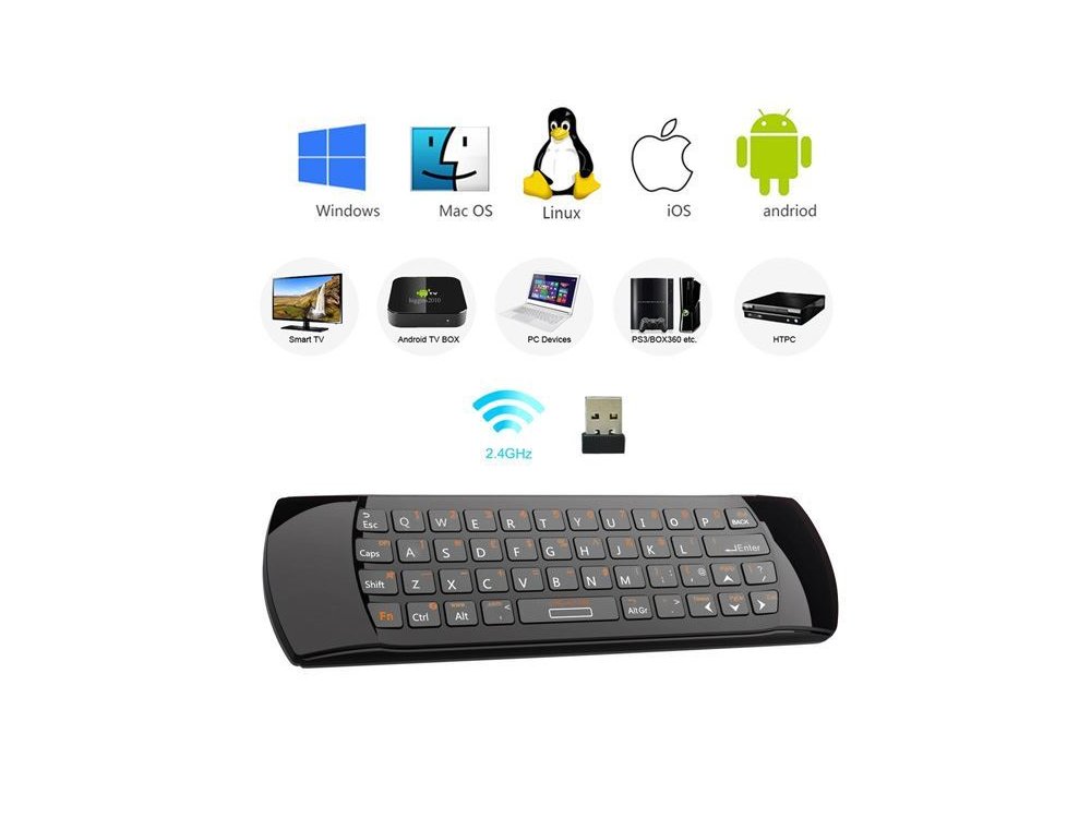 Rii i25A Wireless Keyboard with Air Mouse with Voice Control