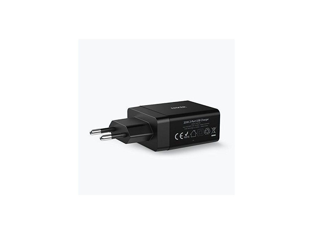 Anker Powerport 2-θυρών 24W, Μαύρος - A2021L11