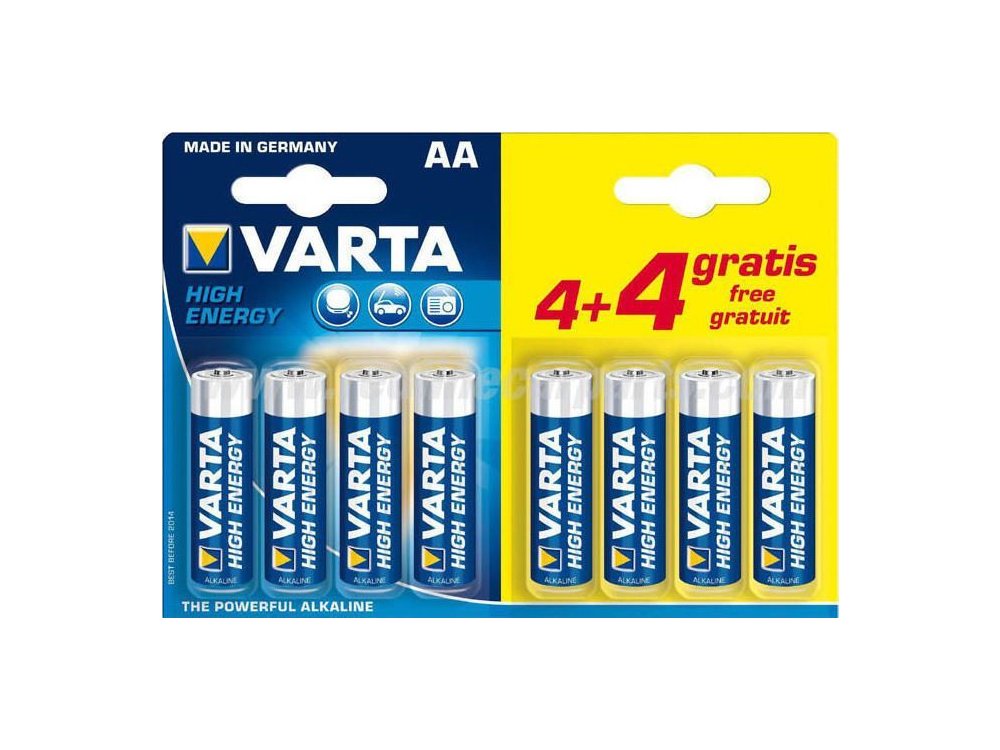 Alcaline Batteries AA 1.5V Varta High Energy 4+4 Pcs - 4906
