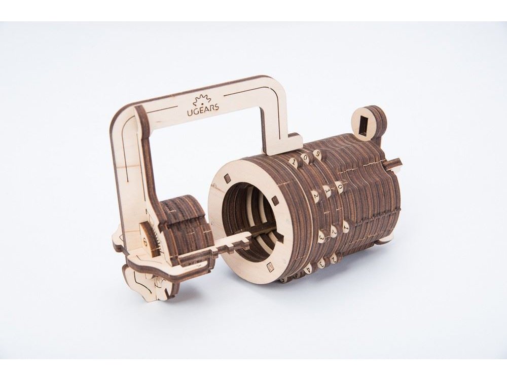 Ugears Combination Lock Ξύλινο Μηχανικό 3D Παζλ, 34 Κομμάτια