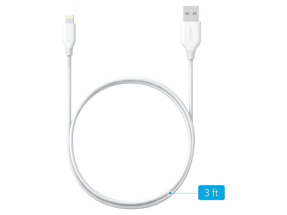 Anker PowerLine II 3ft Lightning MFi cable Apple, 1m White - A8432021