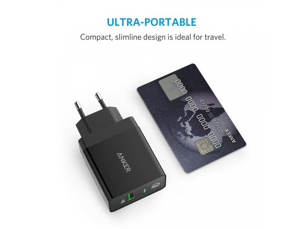 Anker PowerPort+ 1 Quick Charge 3.0, Φορτιστής Πρίζας 18W, Μαύρος - A2013L11