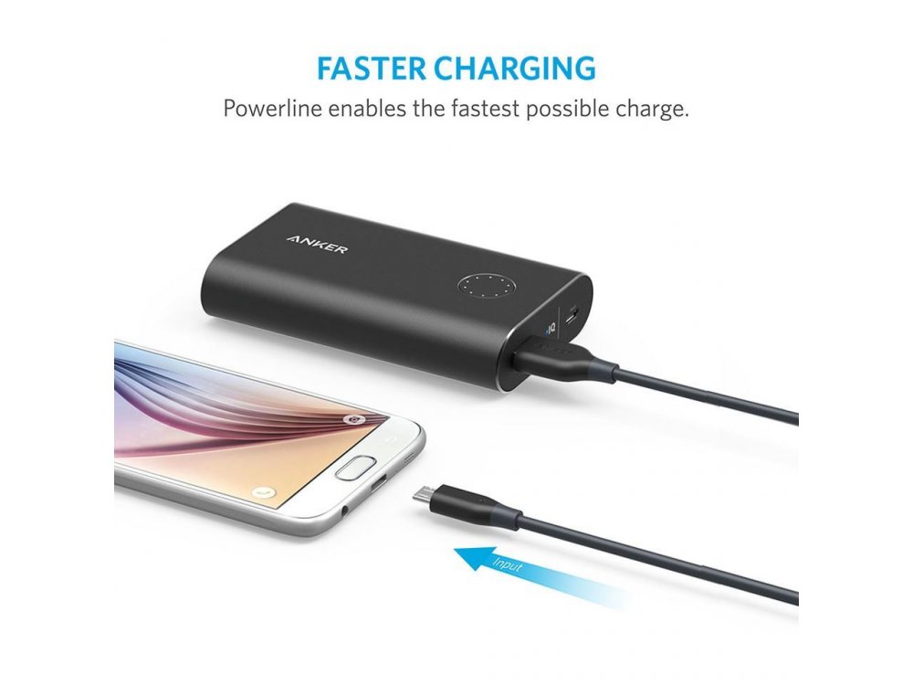 Anker Καλώδιο Powerline Micro USB 1.8μ. - A8133011, Μαύρο