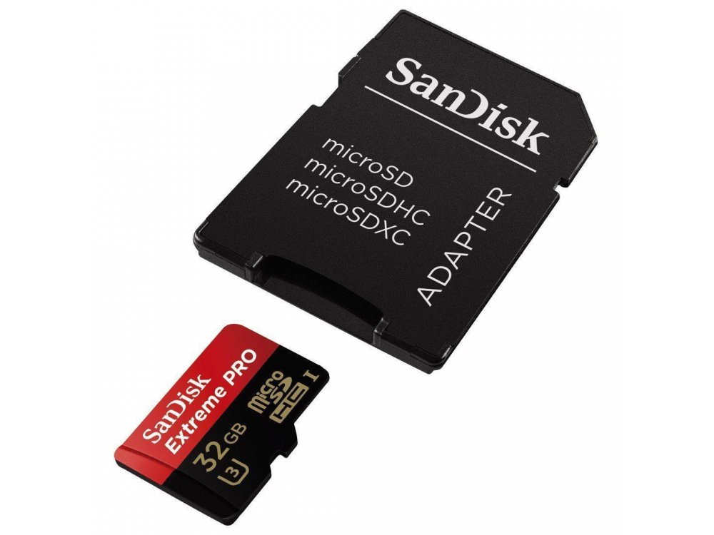 Sandisk Extreme Pro microSDHC 32GB U3 V30 A1 με Adapter - SDSQXCG-032G-GN6MA