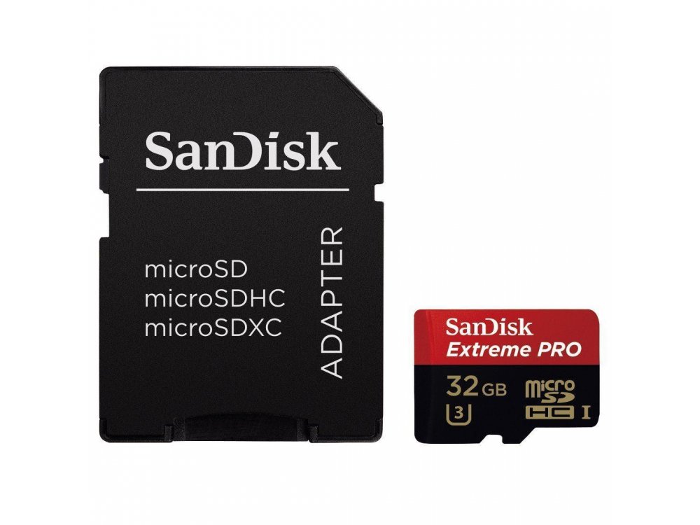 Sandisk Extreme Pro microSDHC 32GB U3 V30 A1 με Adapter - SDSQXCG-032G-GN6MA