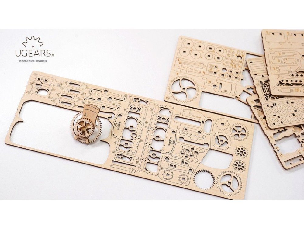 Ugears Tram Line Ξύλινο Μηχανικό 3D Παζλ, 284 Κομμάτια