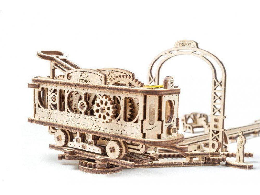 Ugears Tram Line Ξύλινο Μηχανικό 3D Παζλ, 284 Κομμάτια