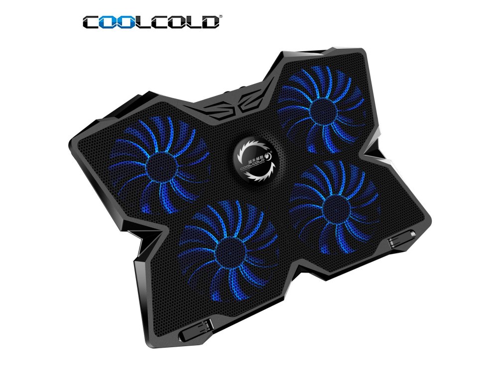 Coolcold Ice Magic 2 Cooling Pad, 4 Fans LED, Black