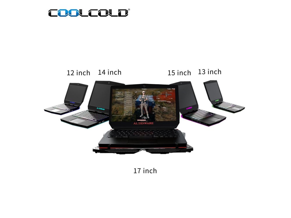 Coolcold Ice Magic 2 Cooling Pad, 4 Fans LED, Black