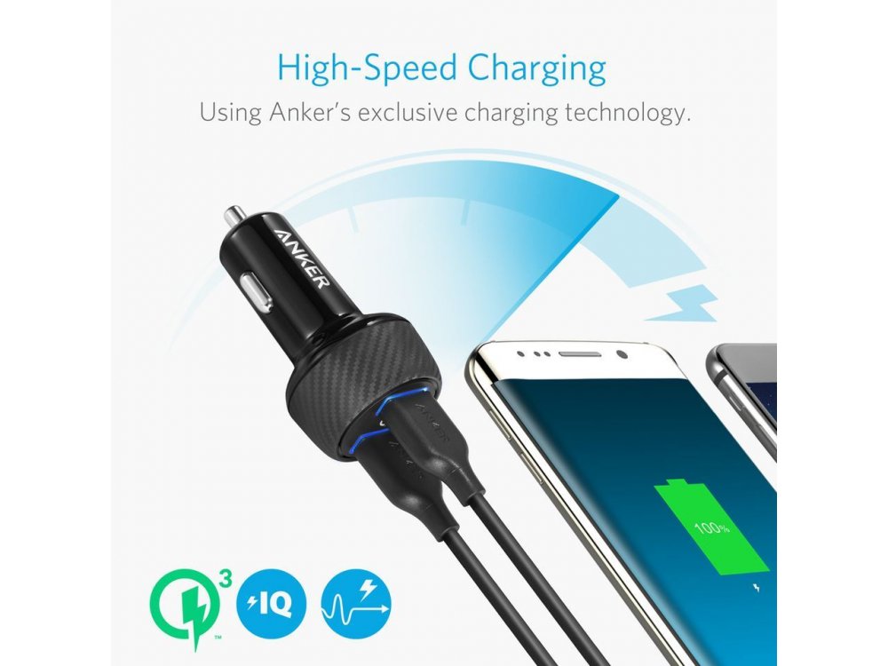 Anker PowerDrive Speed 2 39W QC3.0 2-Port USB Φορτιστής Αυτοκινήτου - A2228H11