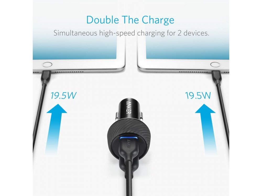 Anker PowerDrive Speed 2 39W QC3.0 2-Port USB Car Charger - A2228H11