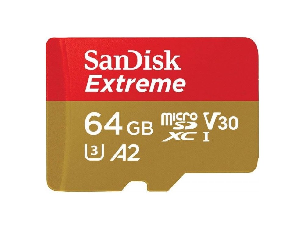 Sandisk Extreme microSDXC 64GB A2 V30 with Adapter - SDSQXA2-064G-GN6MA