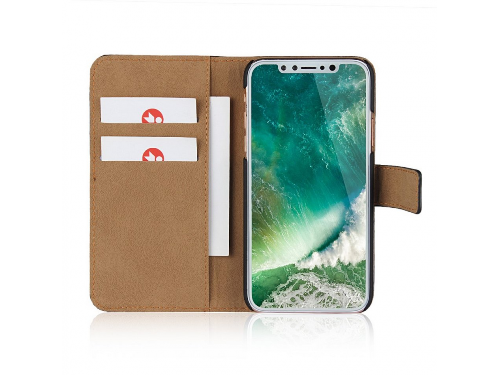 Θήκη iPhone X wallet, γνήσιο δέρμα, kickstand με θήκες για κάρτες