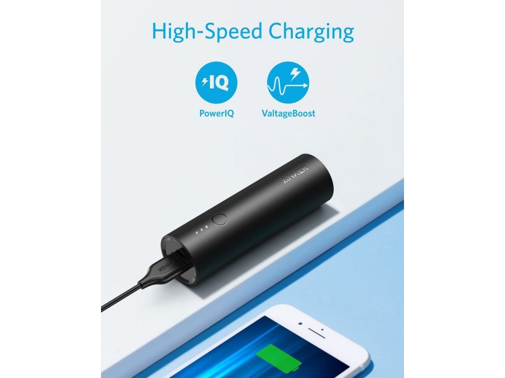 Anker Powercore 5000, Power Bank 5000mAh - A1109011, Μαύρο