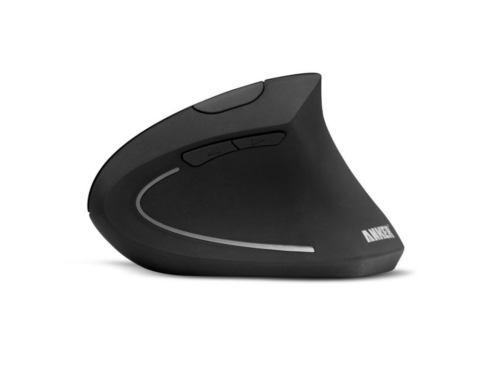Anker Wireless Vertical Ergonomic Mouse, 800 / 1200 / 1600DPI, 5 Button - A7852011, Black