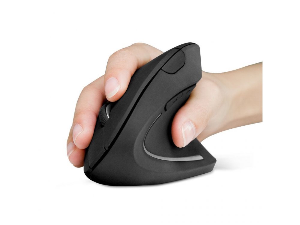 Anker Wireless Vertical Ergonomic Mouse, 800 / 1200 / 1600DPI, 5 Button - A7852011, Black