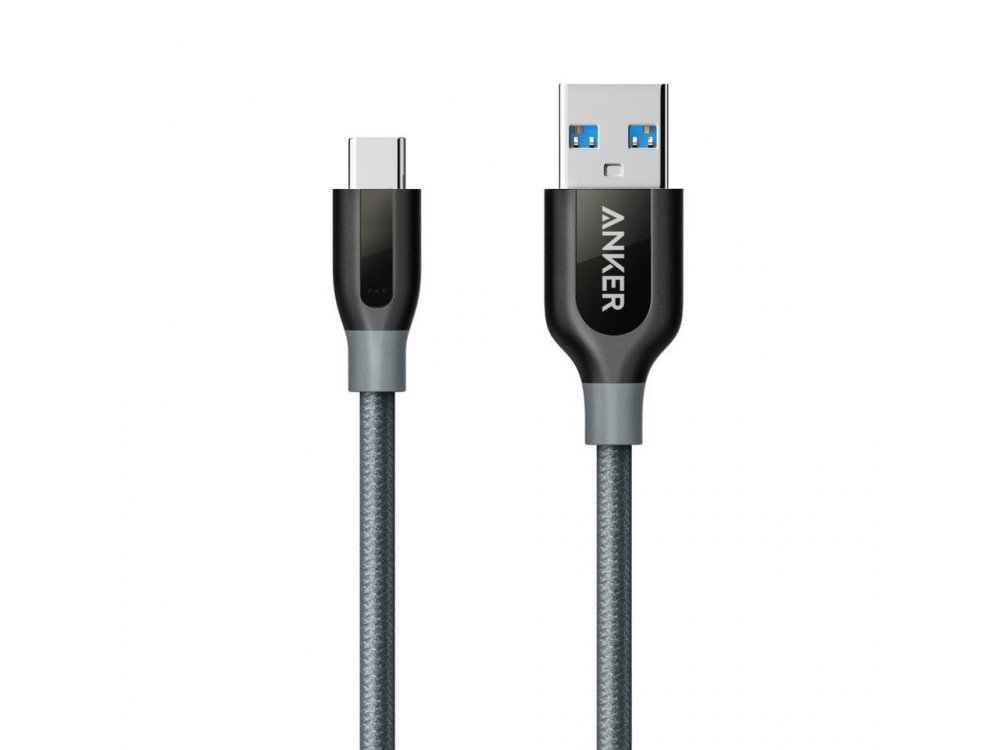 Anker Powerline+ 3ft Cable USB-C to USB 3.0 - A81680A2, Nylon-braided Black
