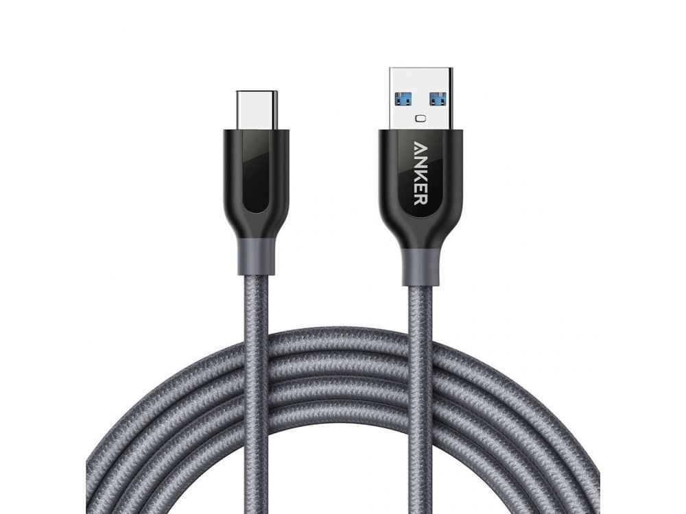 Anker Powerline+ Καλώδιο USB-C σε USB 3.0 1,8μ. με Νάυλον ύφανση - A81690A1, Μαύρο