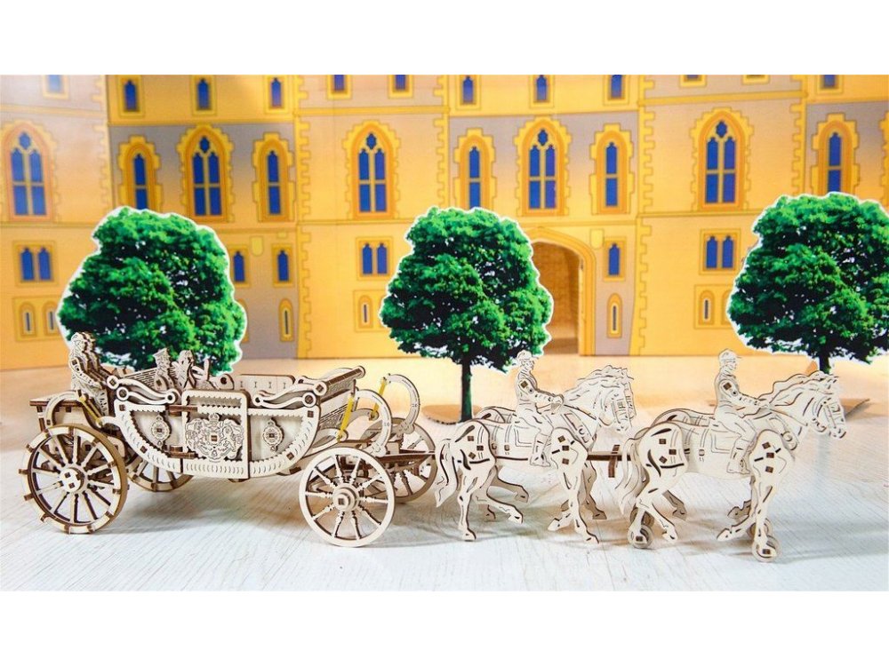 Ugears Royal Wedding Carriage Wooden Mechanical 3D Puzzle