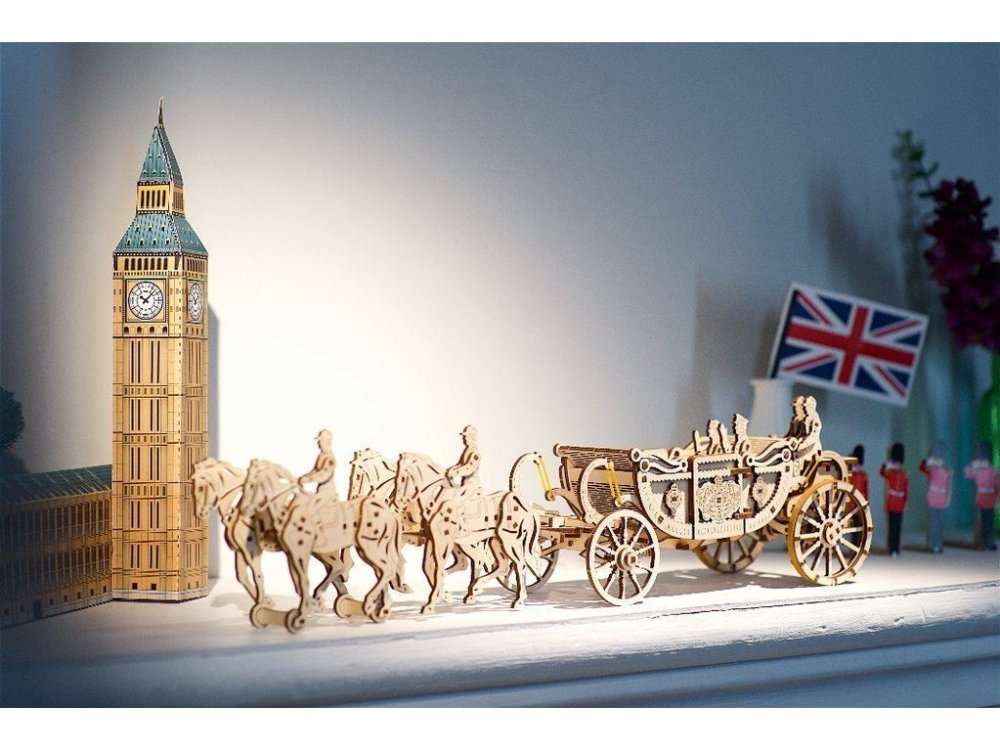 Ugears Royal Wedding Carriage Ξύλινο Μηχανικό 3D Παζλ