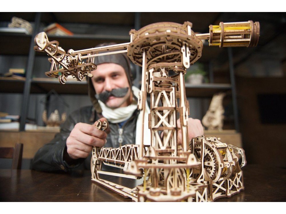 Ugears Aviator, Ξύλινο Μηχανικό 3D Παζλ, 726 Κομμάτια
