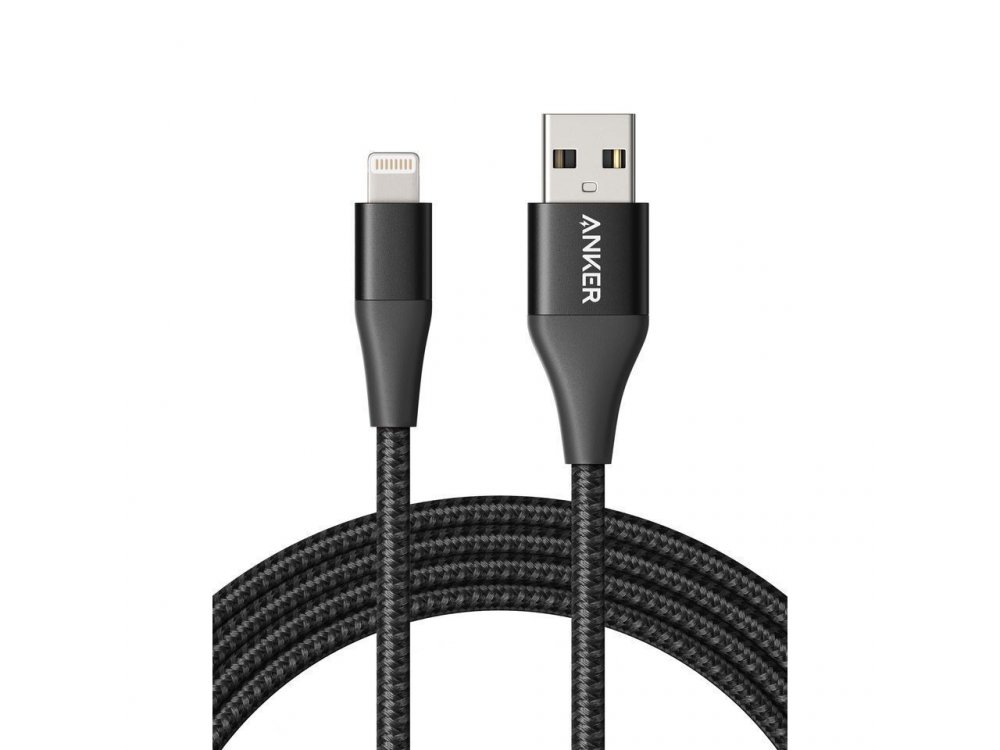 Anker PowerLine+ ΙΙ 10ft. Lightning cable for Apple, Nylon braided- A8454011, Black