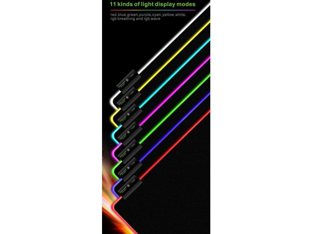CoolCold D1000 XXL Gaming Mouse Pad (80x30cm) με RGB LED, Μαύρο