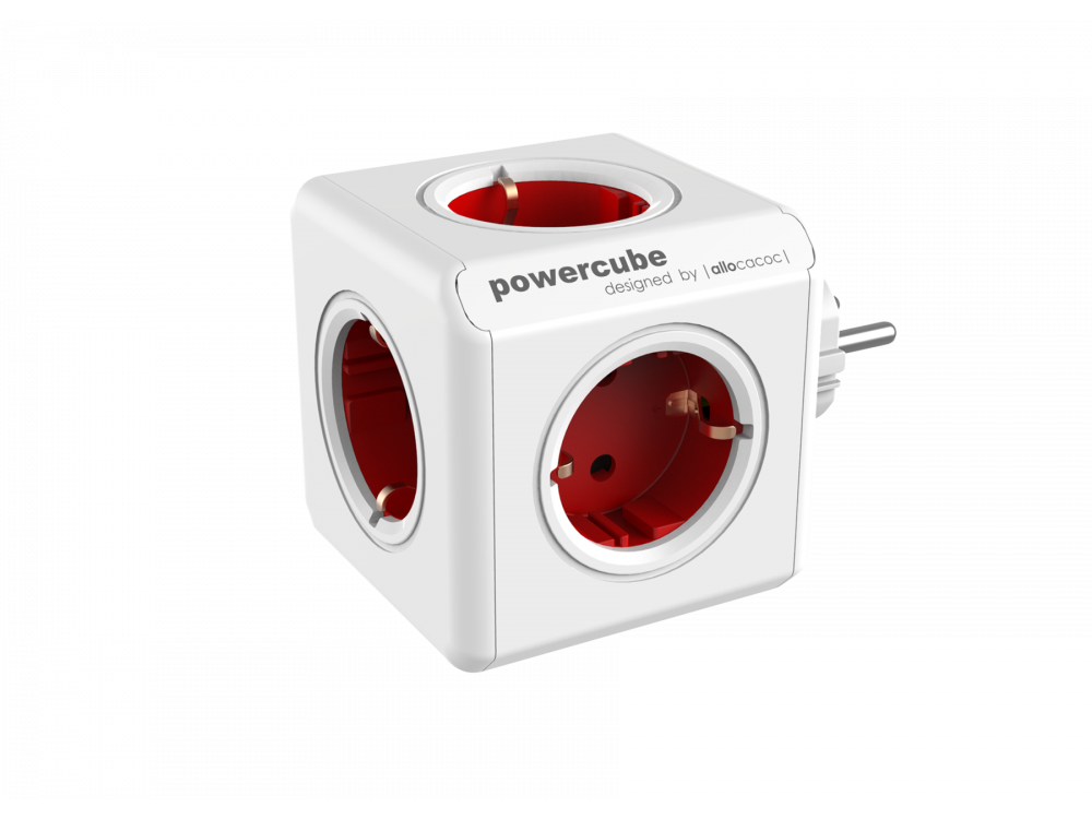 Allocacoc PowerCube Original 5 Sockets Red - 1100RD/DEORPC