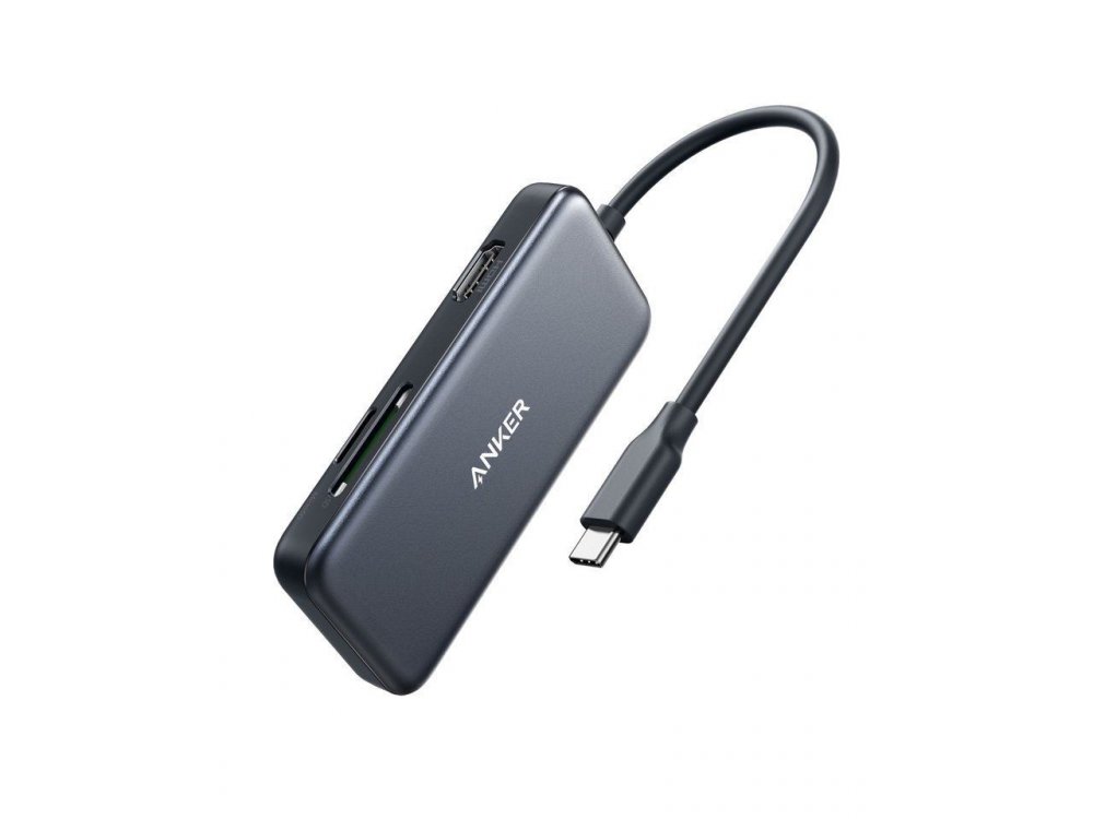 Anker PowerExpand 5-in-1 Premium USB C Data Hub - HDMI/4Κ + Card Reader + USB 3.0*2 Ports - A83340A1
