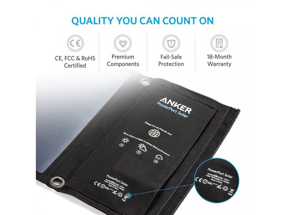 Anker PowerPort Solar 21W 2 Θυρών Ηλιακός Φορτιστής - A2421011