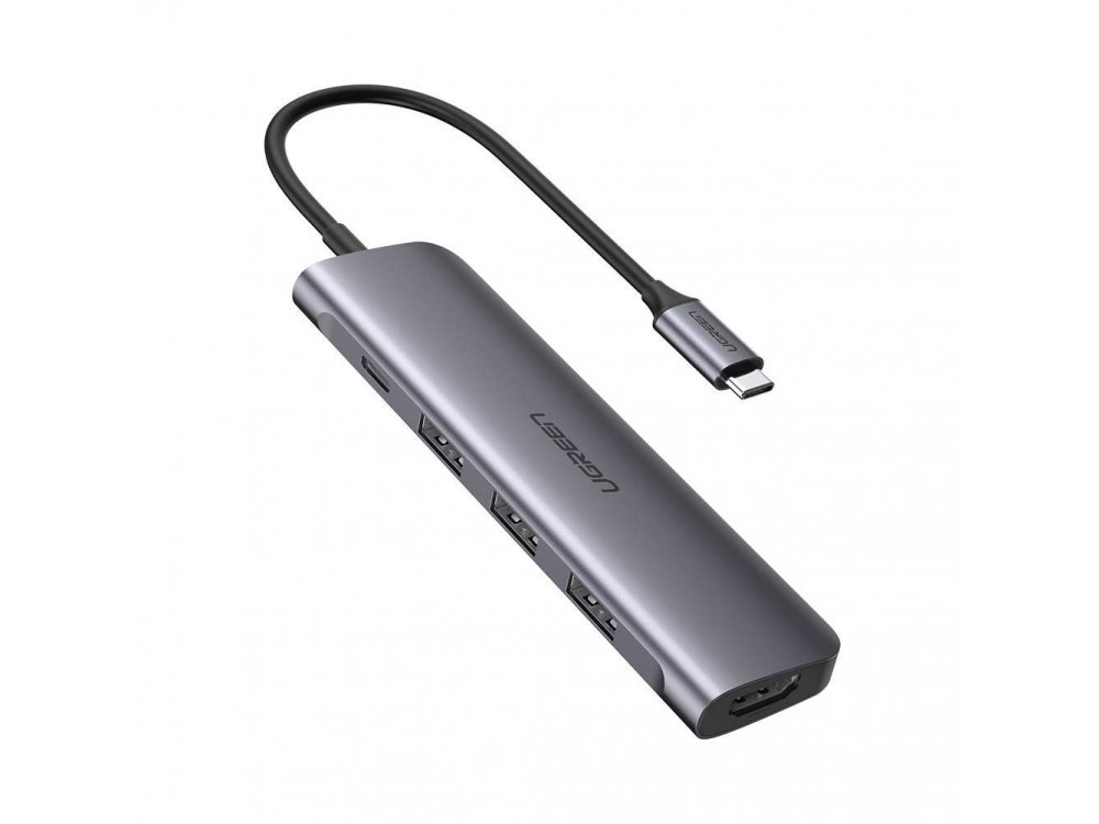 UGREEN Hub USB-C, 5 en 1 10919, 1x Ethernet, 1x HDMI, 1x USB-C PD, 2x USB  3.0, 0.2 m 