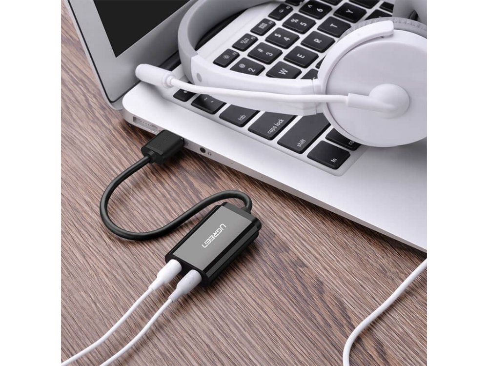 Ugreen USB Audio Adapter External Stereo Sound Card with Mic, Εξωτερική Κάρτα Ήχου με Μικρόφωνο - 30724