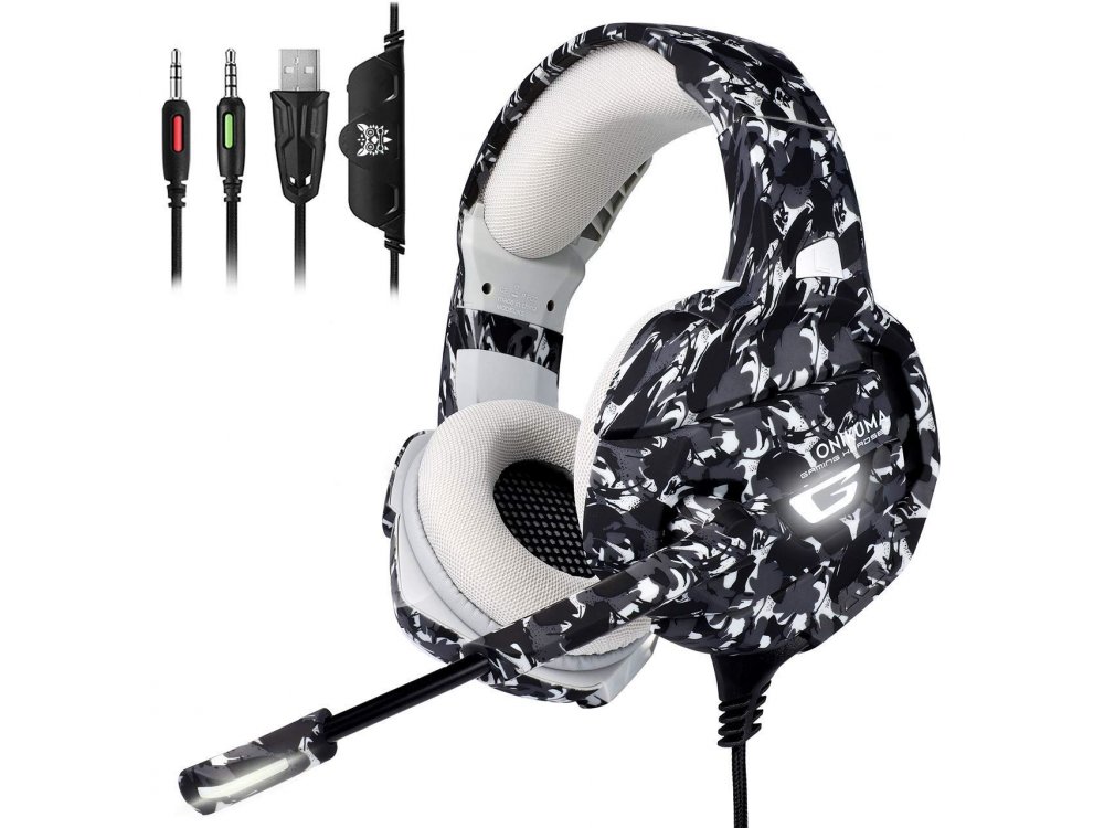 Onikuma K5 Camouflage LED Gaming Headset 7.1 (PC / PS4 / Xbox / Switch / Mac / iOS)