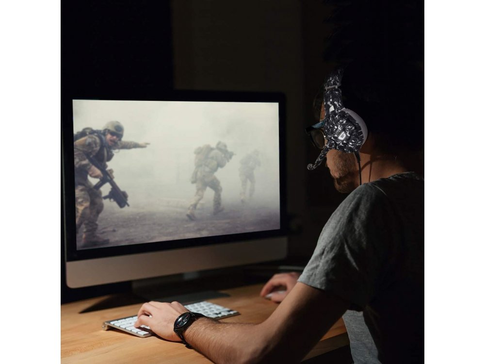 Onikuma K5 Camouflage LED Gaming Headset 7.1 (PC / PS4 / Xbox / Switch / Mac / iOS)